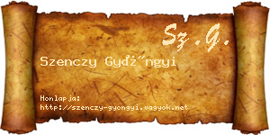 Szenczy Gyöngyi névjegykártya
