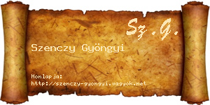 Szenczy Gyöngyi névjegykártya