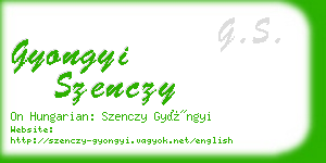 gyongyi szenczy business card